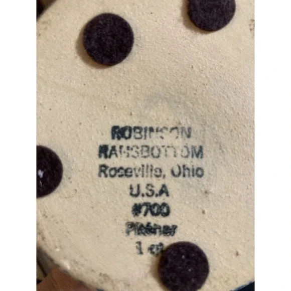 Vintage Robinson Ransbottom Spongeware Blue Pitcher Roseville, OHIO Made In USA - Picture 3 of 4